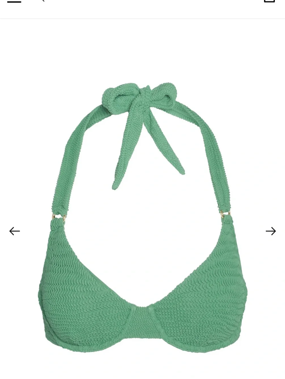 Monday Swimwear Mint Green Textured Halter Bikini Top